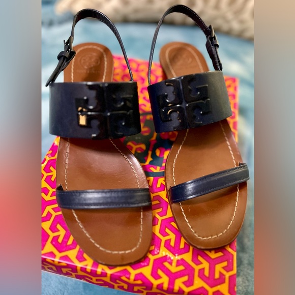 Tory Burch Shoes - Tory Burch Lowell Sandal Navy Size 9.5